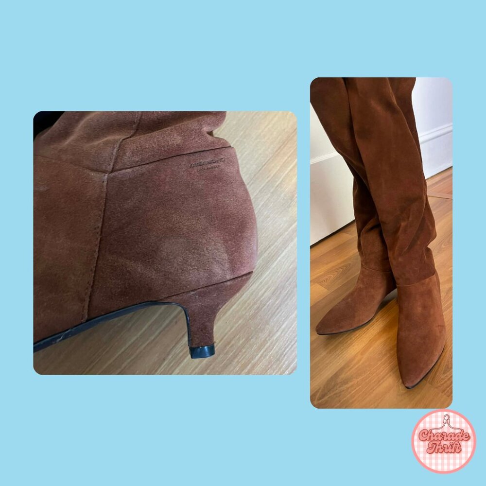 Vagabond - Slouchy Suede Knee-High Kitten Heel Boots - Picture 3 of 3